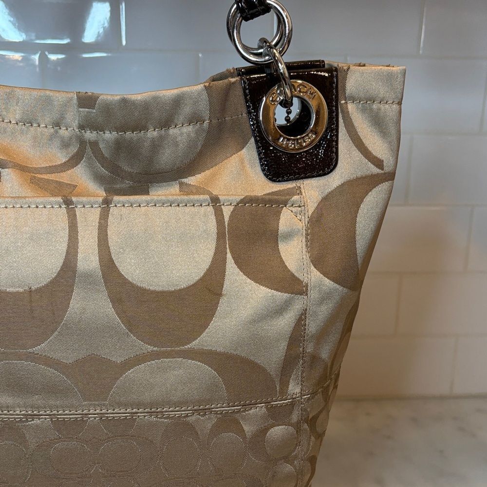 Coach Bag Purse Handbag Pocketbook Vintage Alex Signature Logo Shoulder Bag - Picture 8 of 16